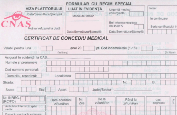 Certificatul de concediu medical | Se elimină viza medicului de familie | CNP copil bolnav